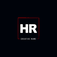 H R HR Initial logo template vector. Letter logo concept