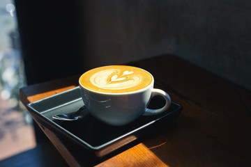  morning sunshine to hot coffee latte. 