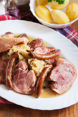 Choucroute garnie. Alsatian sauerkraut