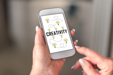 Creativity concept on a smartphone