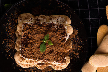 Tiramisu italian sweet dessert.
