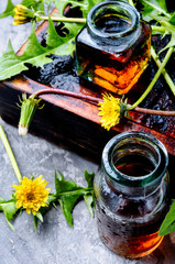 Dandelion tincture in bottle