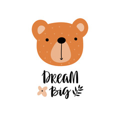 Cute bear with text background