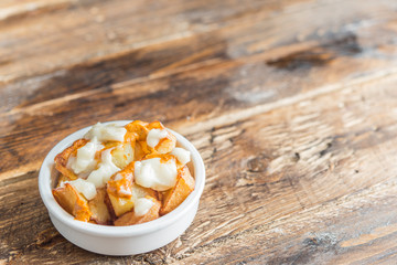 Patatas bravas with typical sauce