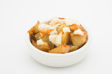 Patatas bravas isolated