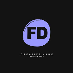 F D FD Initial logo template vector. Letter logo concept