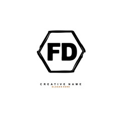 F D FD Initial logo template vector. Letter logo concept