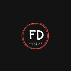 F D FD Initial logo template vector. Letter logo concept