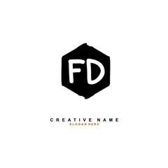 F D FD Initial logo template vector. Letter logo concept