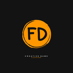 F D FD Initial logo template vector. Letter logo concept