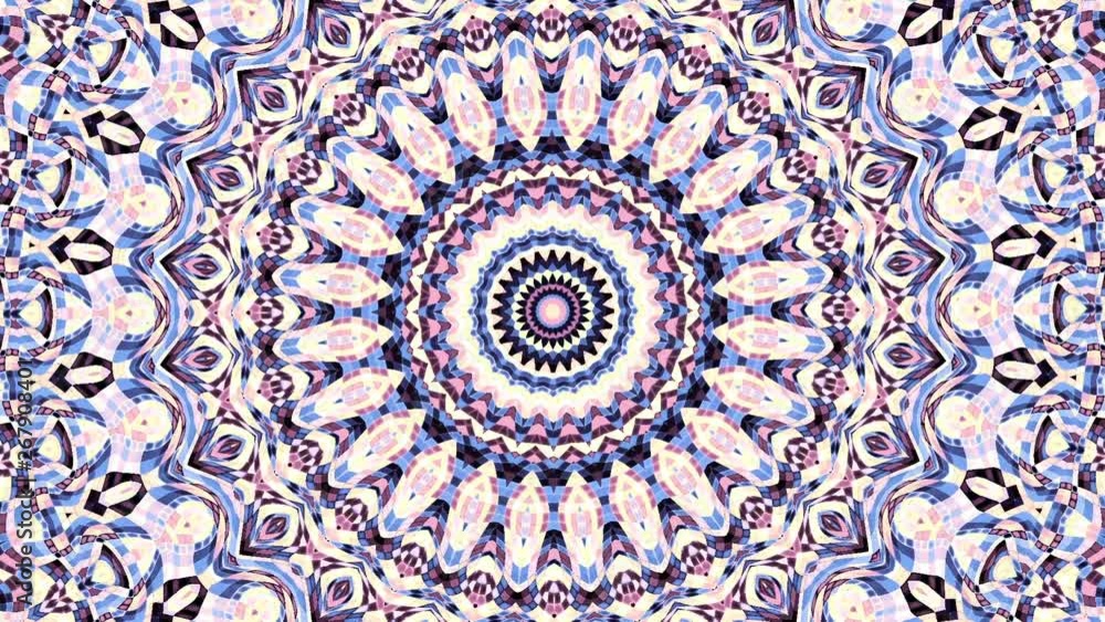 Poster spinning abstract magic circle. esoteric cosmic mandala. loop footage.