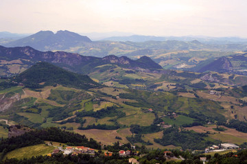 Fototapeta na wymiar Mountains in San Marino, Italy