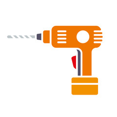 electrical drill, DIY tool icon