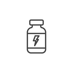 Fototapeta premium Sports nutrition line icon. linear style sign for mobile concept and web design. Energy Protein nutrition jar outline vector icon. Symbol, logo illustration. Pixel perfect vector graphics