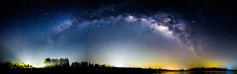 Panorama of milky way at the sea - Powered by Adobe