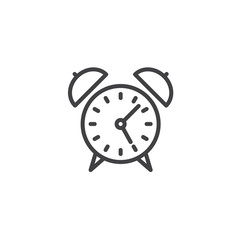 Alarm clock line icon. linear style sign for mobile concept and web design. Classic Alarm Clock Bell outline vector icon. Symbol, logo illustration. Pixel perfect vector graphics