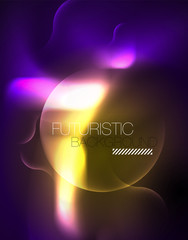 Shiny metallic neon waves vector design