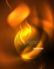 Shiny neon geometric waves template