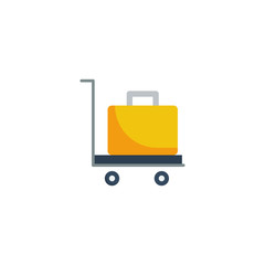 luggage trolley, baggage cart icon vector illustration