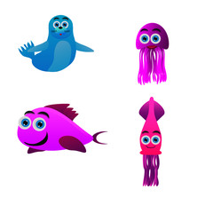 Cartoon Sea Animals Character Animator Puppets