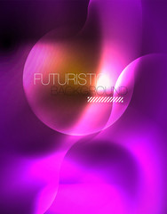 Shiny neon geometric waves template