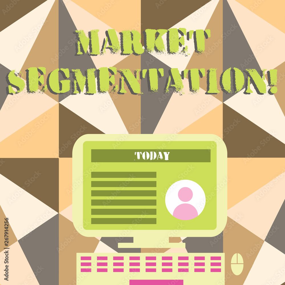 Poster word writing text market segmentation. business photo showcasing dividing a market of potential cust