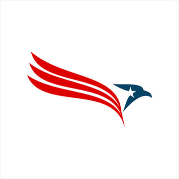 modern patriotic american eagle head and star