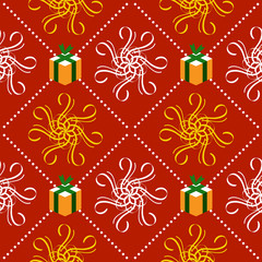 Christmas and New Year seamless pattern design. Use it for package, greeting card decoration and creating holiday posters.