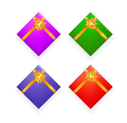 Present boxes collection. Holiday poster design.