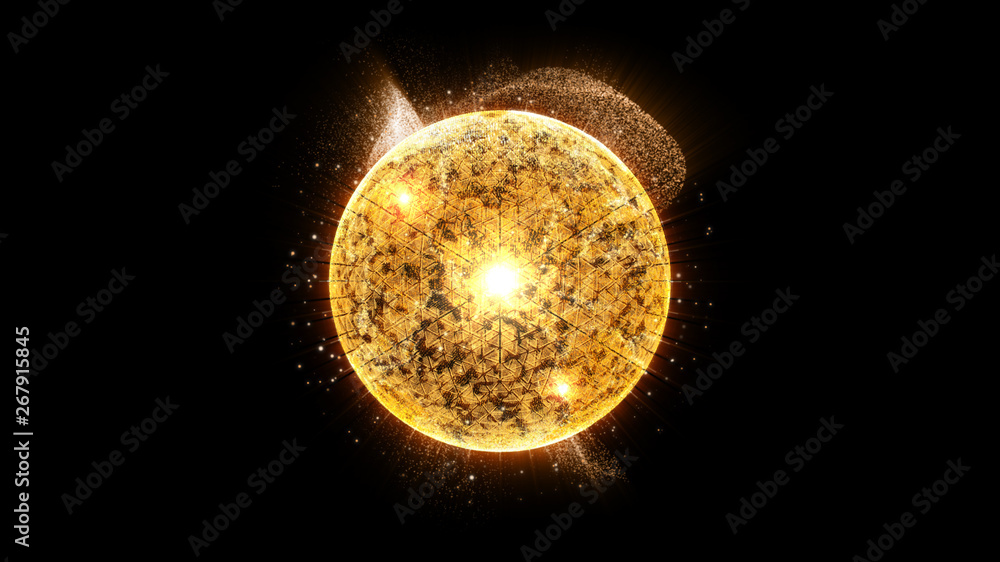 Poster Futuristic graphic user interface head up display screen with digital holographic Nuclear Fusion energy simulator display for digital background