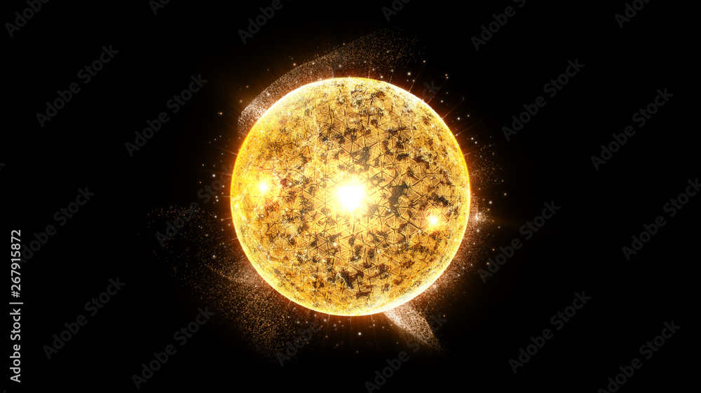 Poster Futuristic graphic user interface head up display screen with digital holographic Nuclear Fusion energy simulator display for digital background