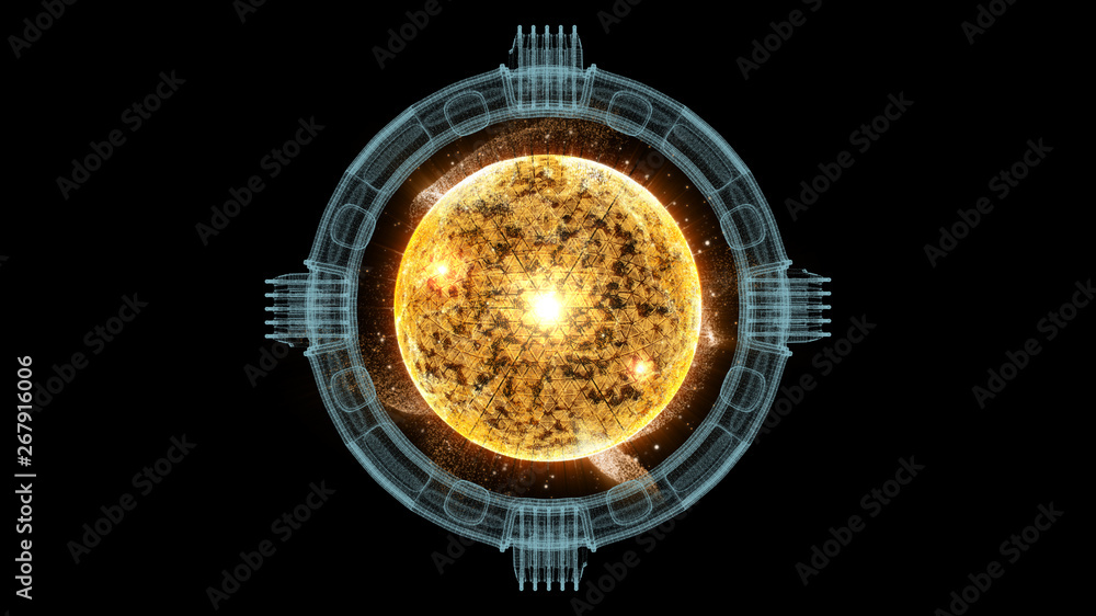 Poster futuristic graphic user interface head up display screen with digital holographic nuclear fusion ene