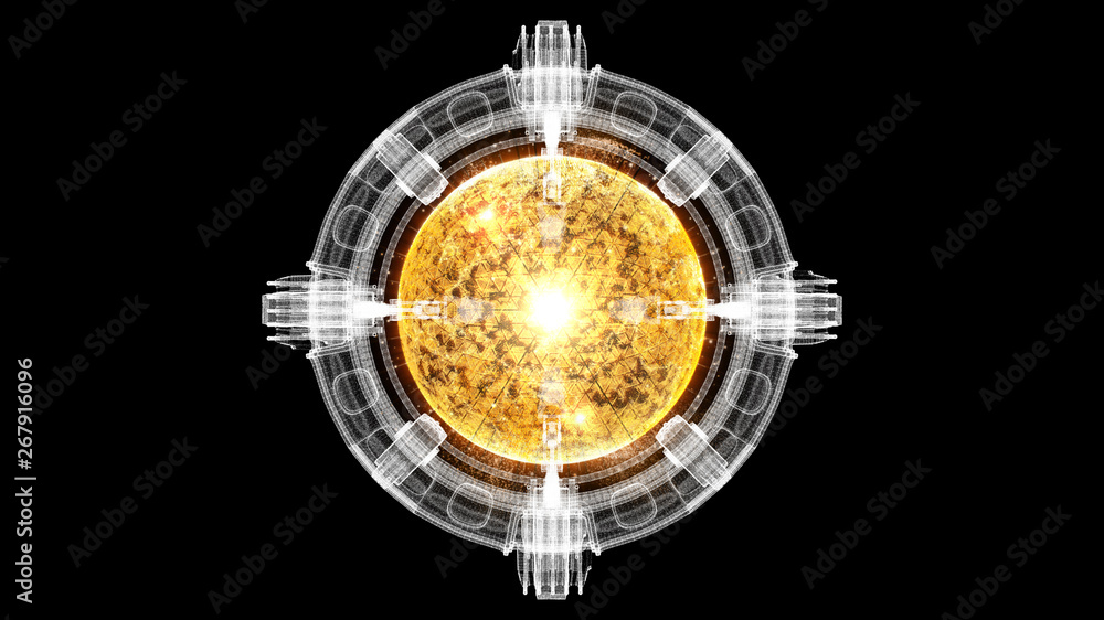 Poster Futuristic graphic user interface head up display screen with digital holographic Nuclear Fusion energy simulator display for digital background