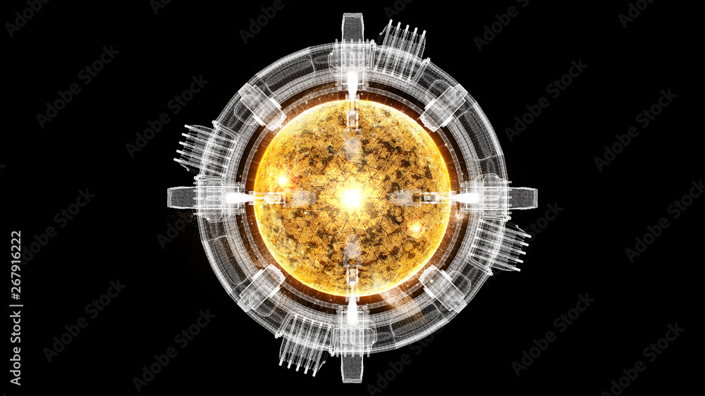 Poster Futuristic graphic user interface head up display screen with digital holographic Nuclear Fusion energy simulator display for digital background