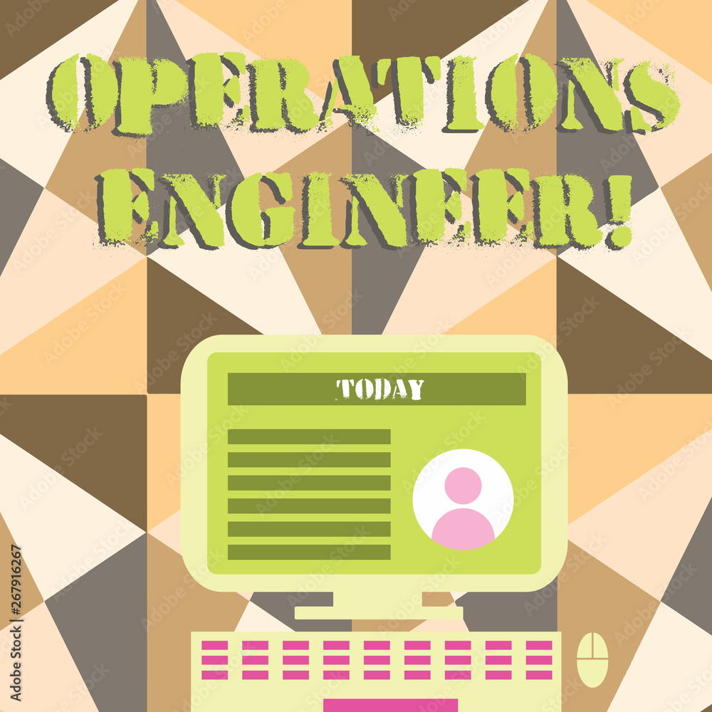 Poster word writing text operations engineer. business photo showcasing analyze and design operation that w