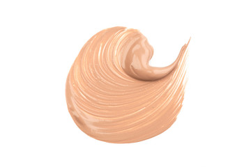 Liquid Foundation Smudge On White Background.
