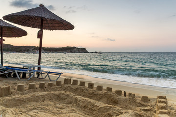 Amazing Sunrise Panorama of Kalamitsi Beach at Sithonia peninsula, Chalkidiki, Central Macedonia, Greece