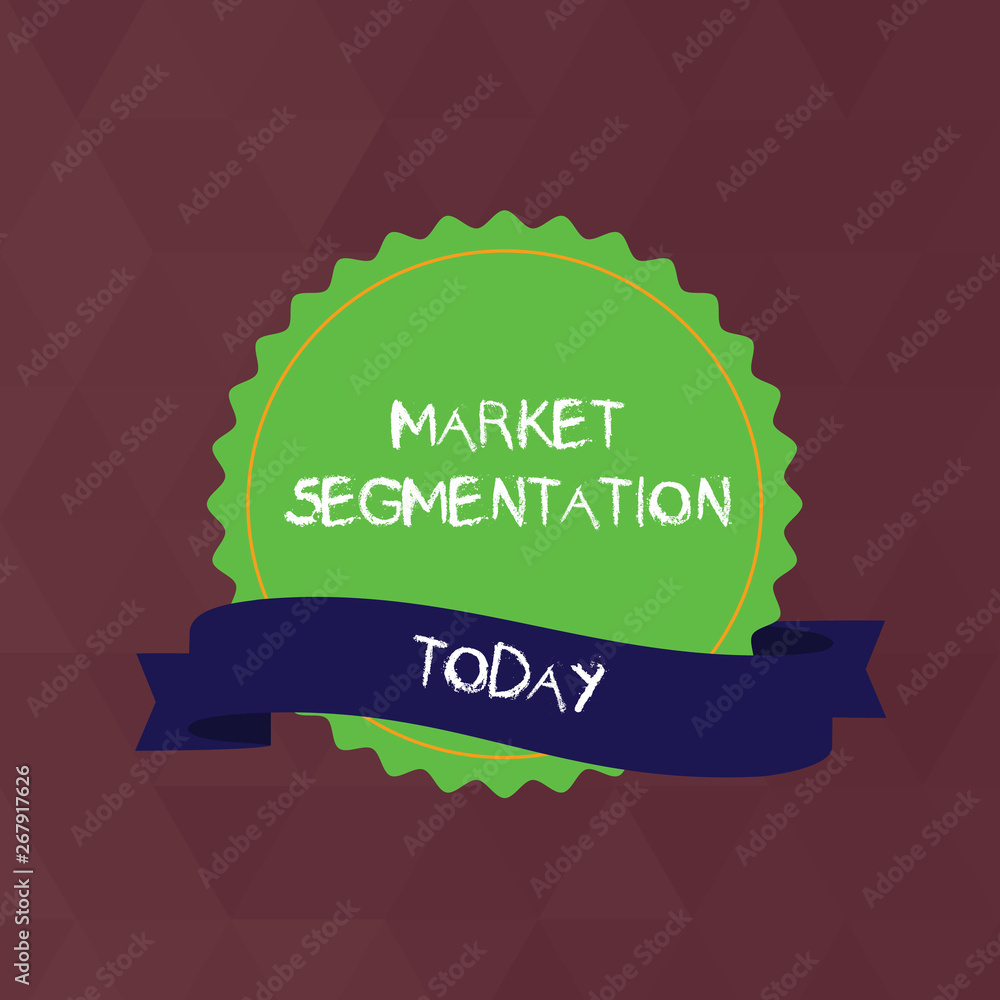 Poster writing note showing market segmentation. business concept for dividing a market of potential custom