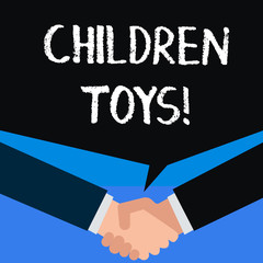 Writing note showing Children Toys. Business concept for An object that children play with to develop their motor skill