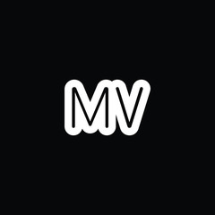 Fototapeta na wymiar MV initials letter icon vector