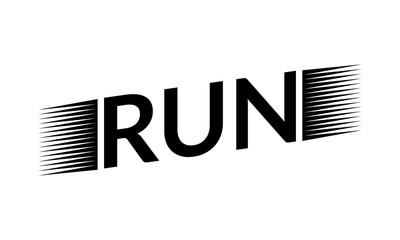 Run typography text. Sport print design. Vector illustration.