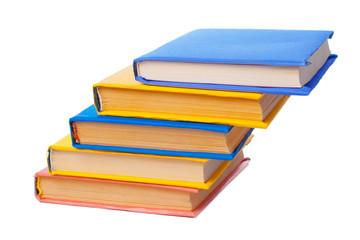 pile of books isolated on white background