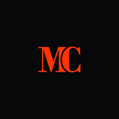  M and C initials letter icon vector
