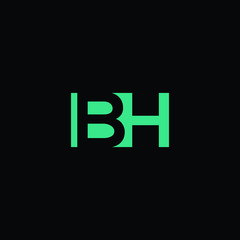 B and H initials letter icon vector