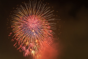 Colorful beautiful Japanese fireworks