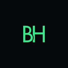 B and H initials letter icon vector