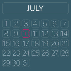 Green Calendar Page July 10