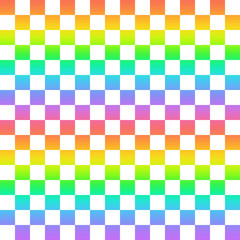 虹色のチェック模様