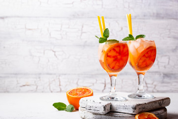 Aperol spritz, Italian cocktail with orange
