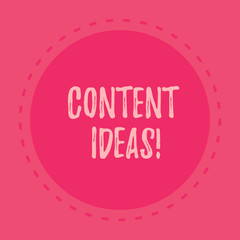 Handwriting text writing Content Ideas. Conceptual photo the formulated thought or opinion for content campaign